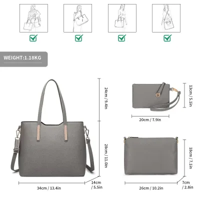 Ensemble de 3 sacs à bandoulière femme simili cuir – image 3