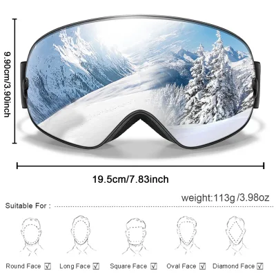Lunettes de ski anti-buée à monture en TPU – image 3