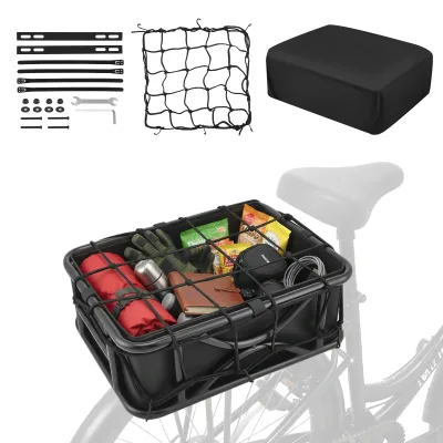 Panier arrière rectangulaire pour vélo en métal