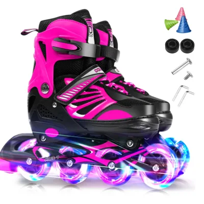 Patins à roues alignées lumineux et ajustables – image 3