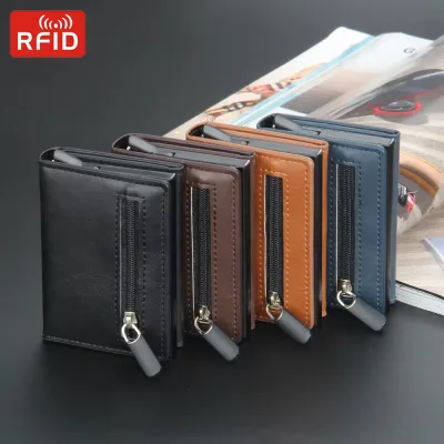 Porte-cartes court en simili cuir, clip à pression