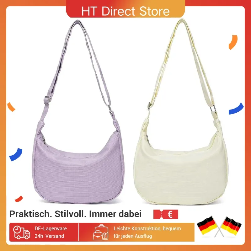 Sac bandoulière croissant réglable, lot de 2