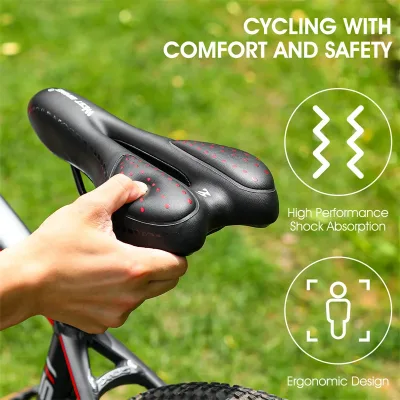 Selle de vélo en cuir PU, gel et mousse – image 3