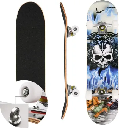 Skateboard complet double bascule en érable 7 plis – image 2