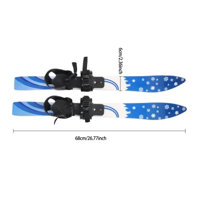 Skis bleus avec bâtons pour enfants de 2 à 8 ans – image 2