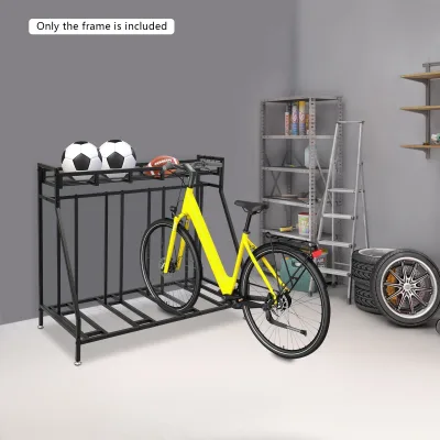 Support de vélos au sol en métal noir, 4 places – image 2