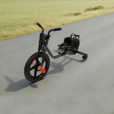 Tricycle de drift noir pour enfants, roues lumineuses – image 2
