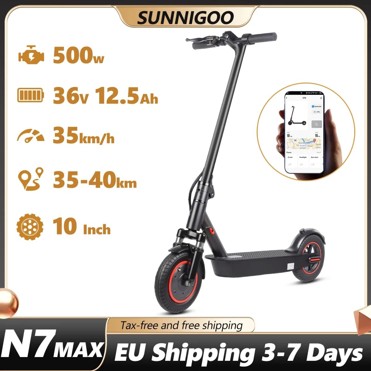 Trottinette électrique pliable, double suspension