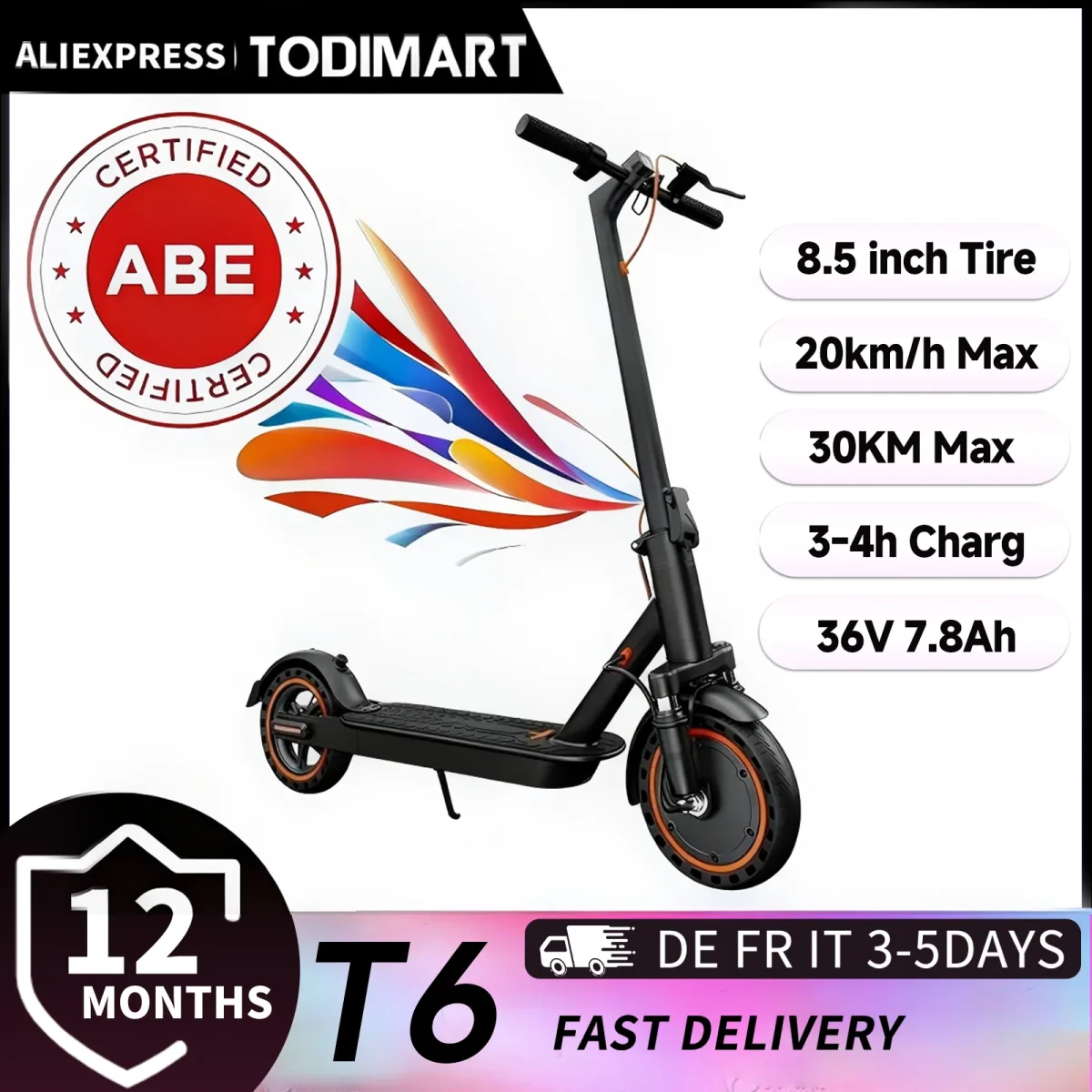Trottinette électrique pliante à pneus pleins