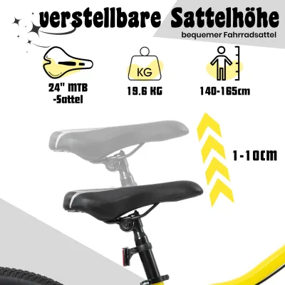 Vélo de montagne jaune 6 vitesses, roues 61 cm – image 2