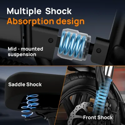 Vélo électrique pliable à double suspension – image 3