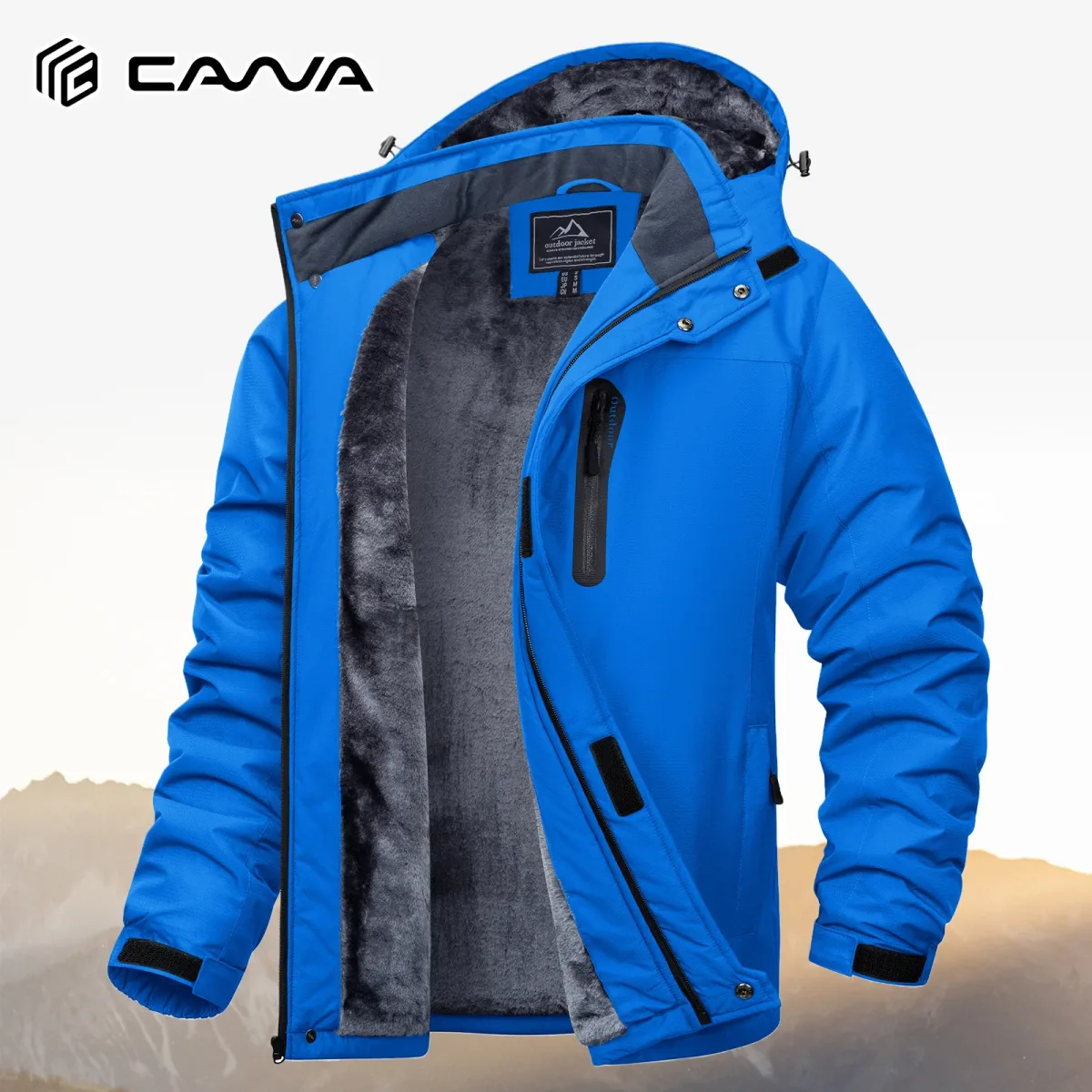 Veste de ski à capuche en polaire pour homme